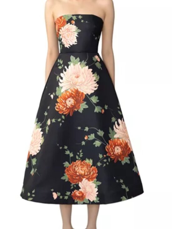 sau lee Dresses & Skirts - Sau Lee Fiora Floral Strapless Satin Gown